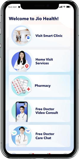 Jio Health Mobile Interface